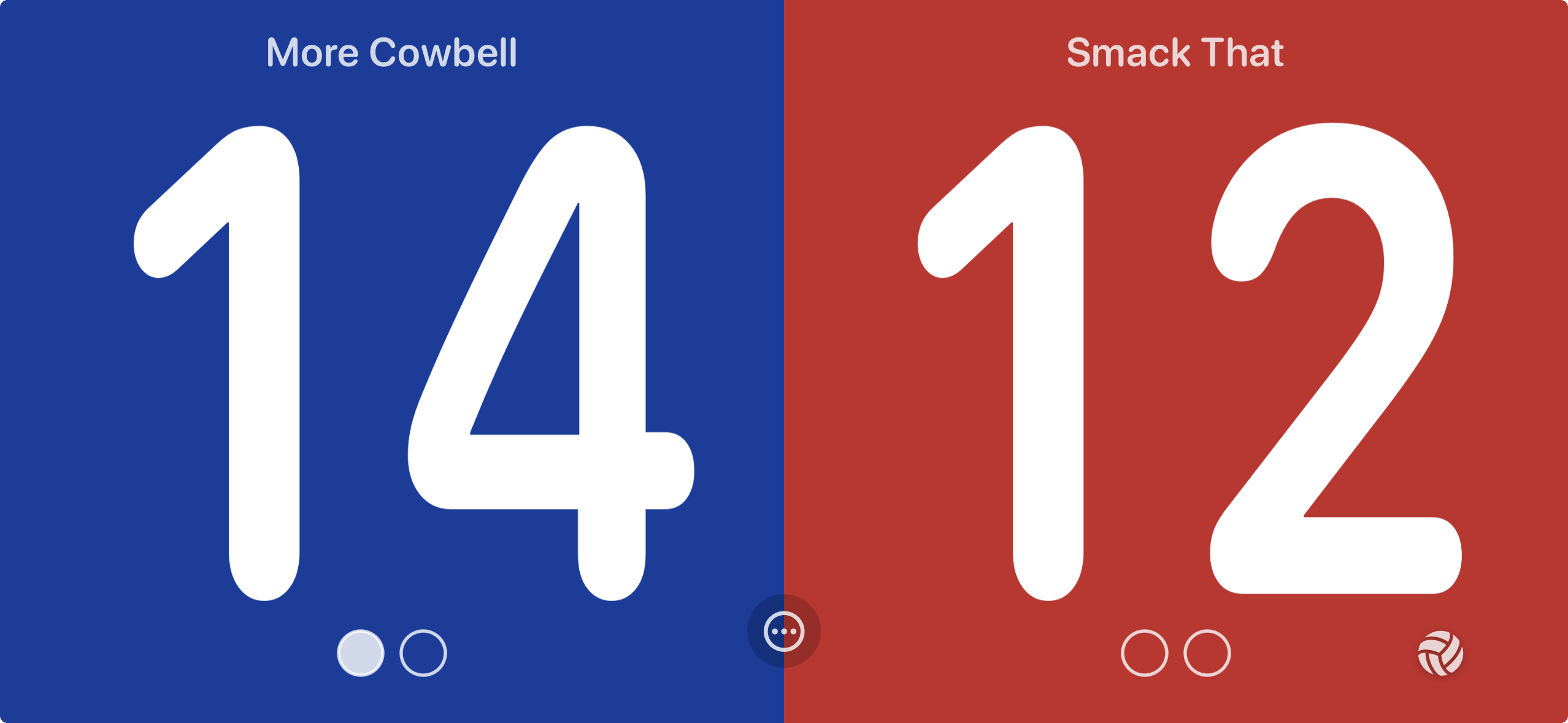 VBScore 1.1.0 iPhone live score landscape screen