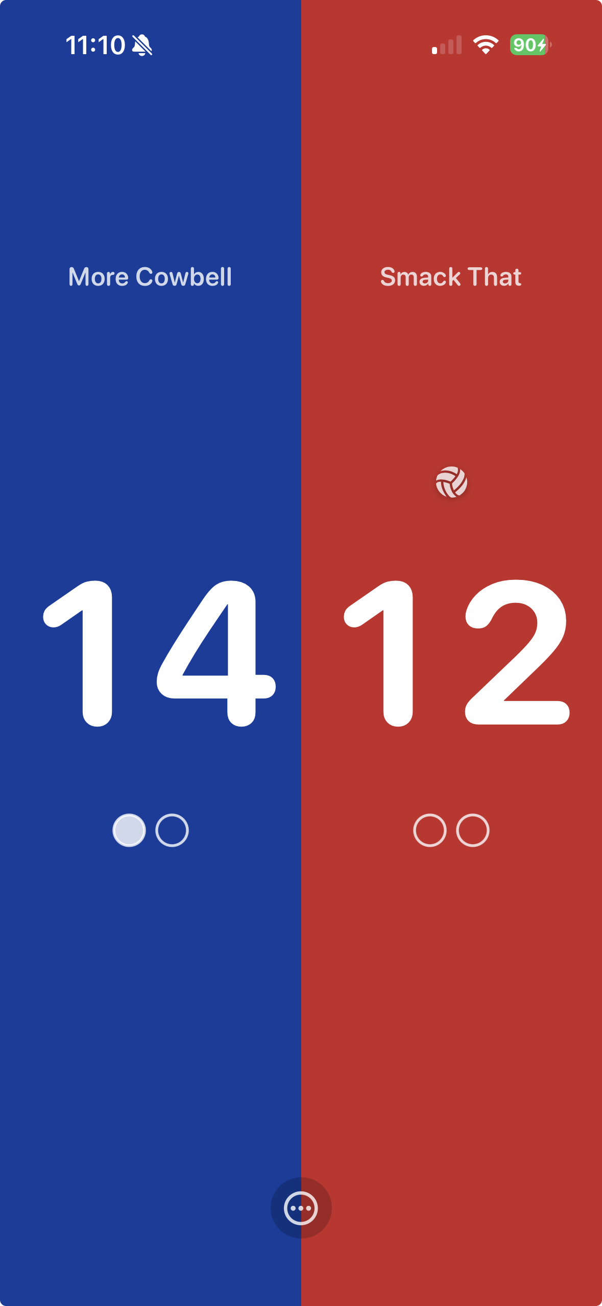 VBScore 1.1.0 iPhone live score portrait screen